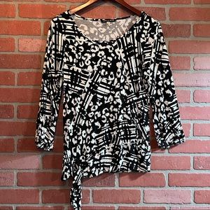 Cute Black and White Modern Print Dress Shirt